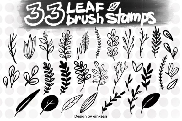33 Leaf Brush Stamps for Procreate