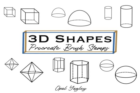 3D Shapes Procreate Brush Stamps Guide