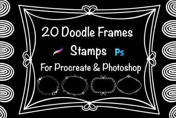 Accelerating Creative Workflows with 20 Doodle Frames Stamps for Procreate and Photoshop