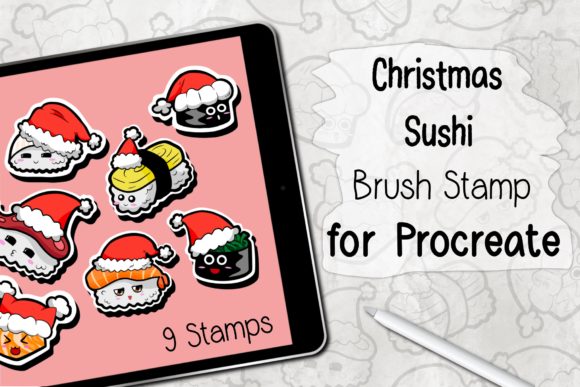 Christmas Sushi Stamp Brush Procreate: A Festive Twist for Digital Artists