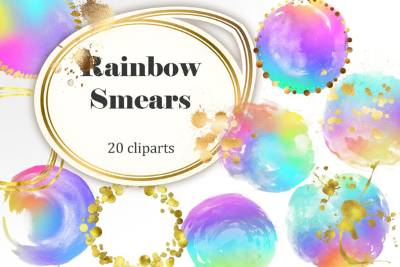Elevate Your Creative Projects with Rainbow Smears Digital Clipart