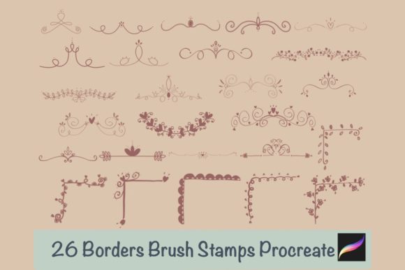 Elevate Your Digital Art with 26 Borders Brush Stamps for Procreate