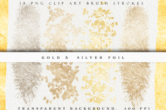 Gold & Silver Metallic Brush Strokes