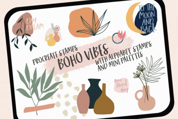 Procreate Stamps Boho Vibes: Hand-Drawn Doodles