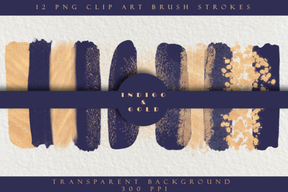 Strategic Design: Elevating Brand Identity with Indigo Blue Gold Brush Strokes